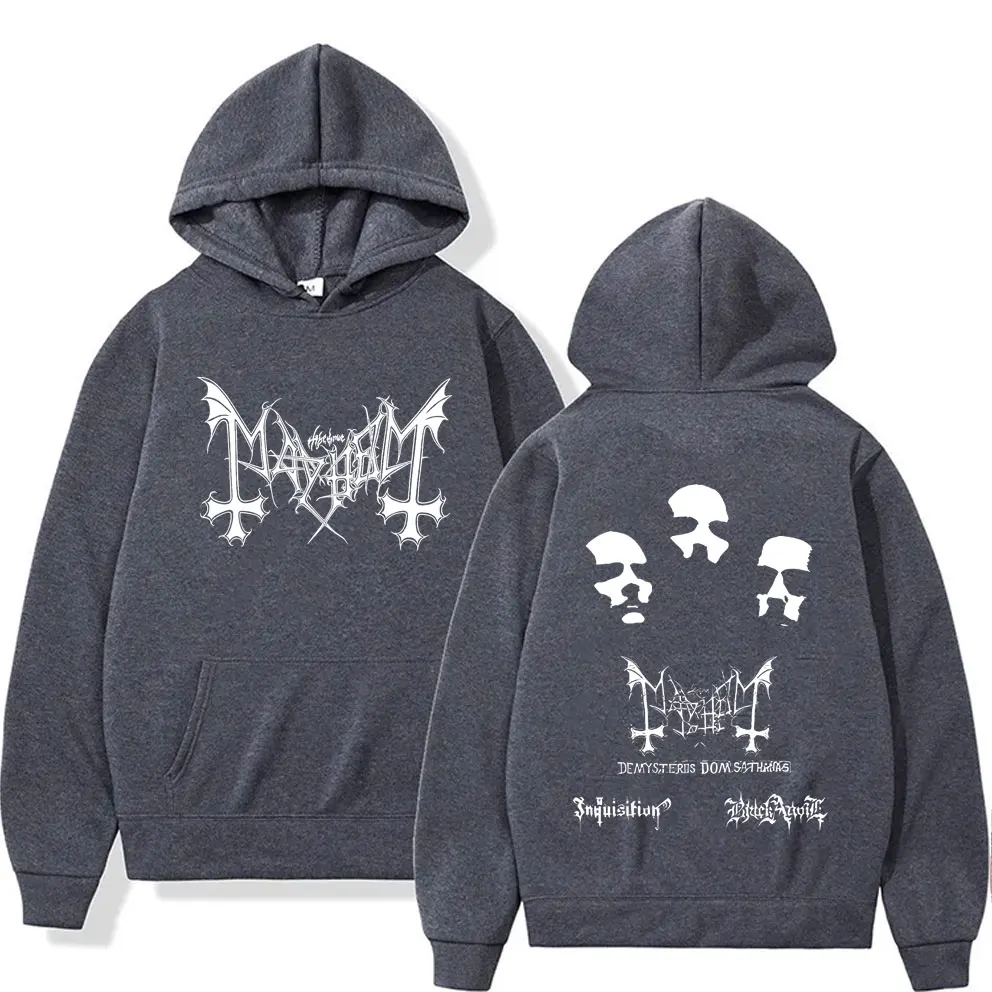 Limited Mayhem De Mysteriis Dom Sathanas Graphic Print Hoodie Men Women's Retro Death Black Metal Rock Band Hooded Sweatshirt