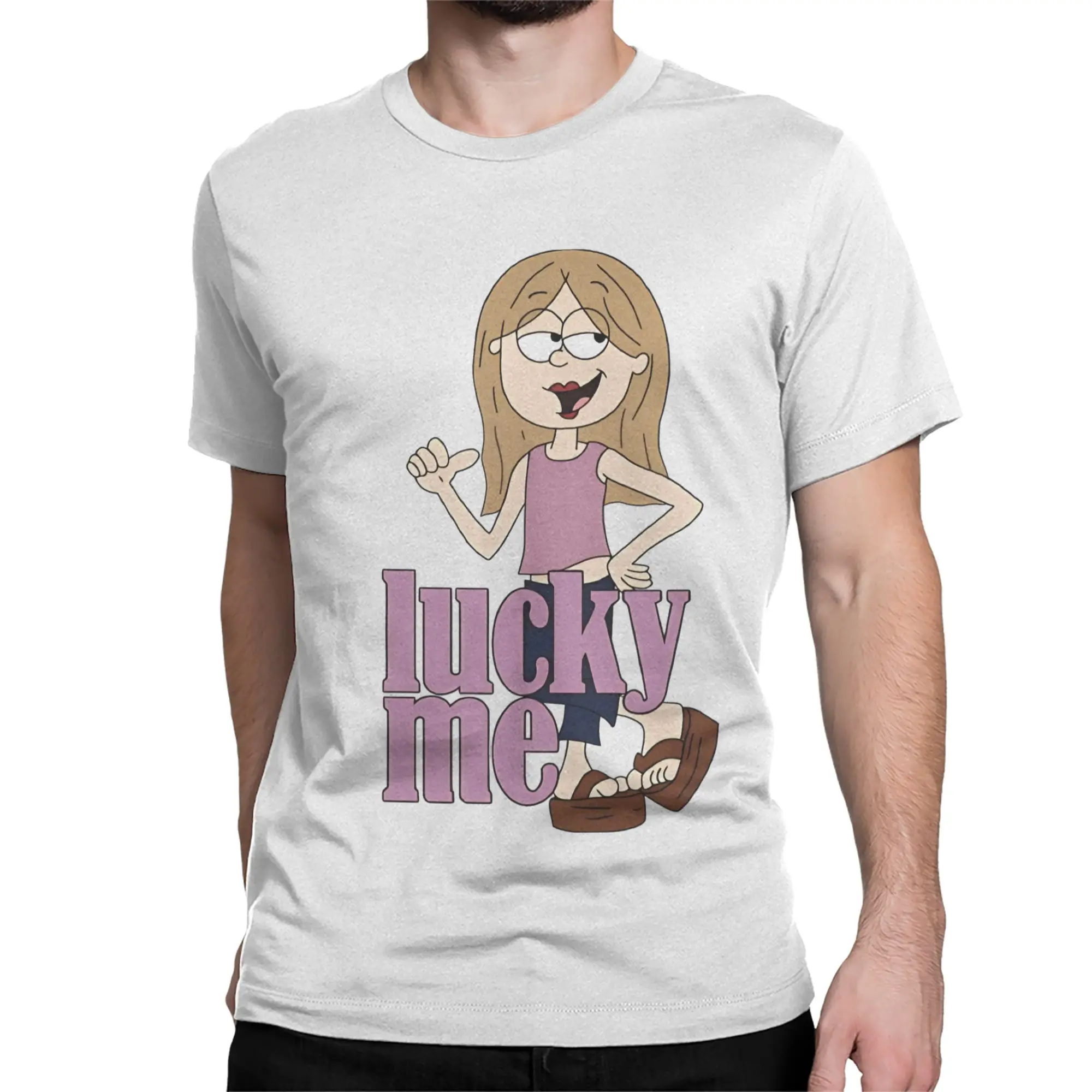 Lucky Me Lizzies Cartoon McGuires Men Women's T Shirt Hilary Duff Tour Tees Short Sleeve Round Collar T-Shirt Cotton Clothing