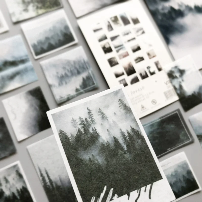 50 Sheets Per Pack Landscape Series Stickers Diary Decoration Magazine Collage Student Stationery Stickers