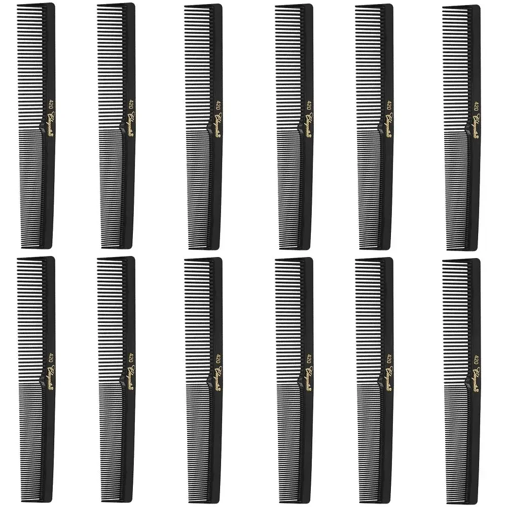 

Professional 7-Inch Flat Back Hair Comb Set, Nitrile Rubber, Flexible & Durable for Styling (12 Pack)