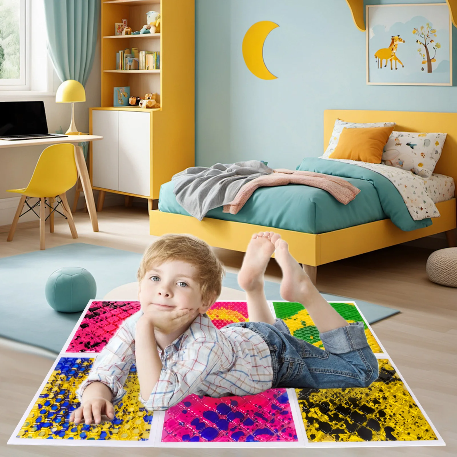 

Visual Sensory Toys for Kids Interactive Sensory Toys Mat Steer Kids Experience Fun Educational Play Mat