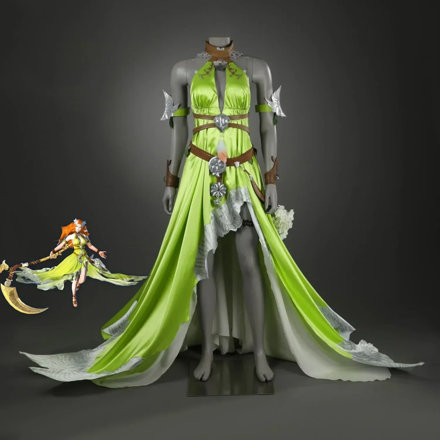 

FF14 Nophica Dress Fantasy XIV:A Realm Reborn Nophica Cosplay Costumes Sexy Woman Christmas Ball Long Dress Outfit Custom Size