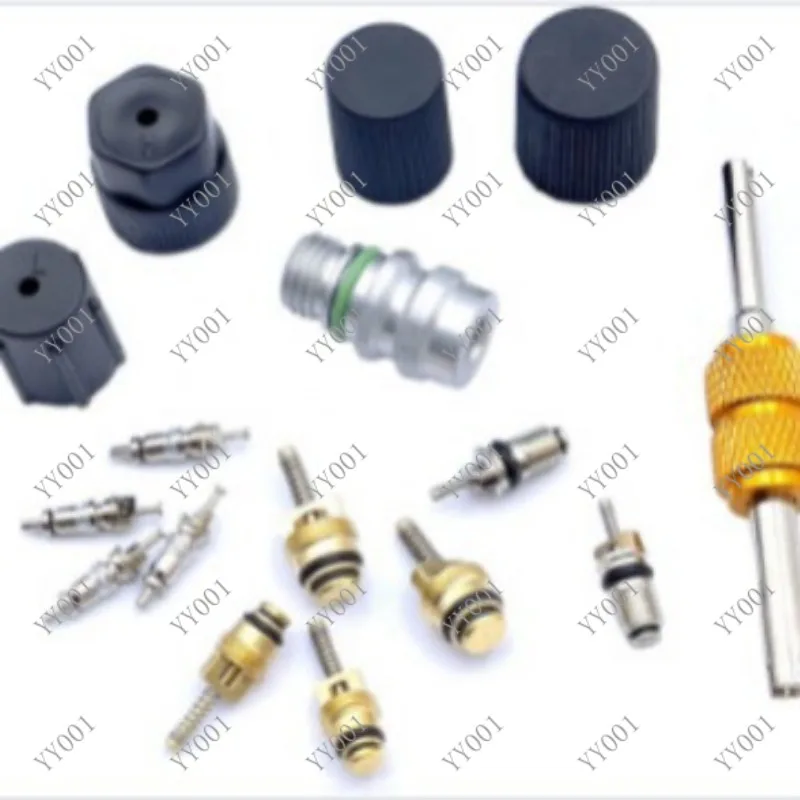 16PCS R134A Car AC High Low Pressure Plastic Caps Dust Covers & Valves Core Assortment Kit