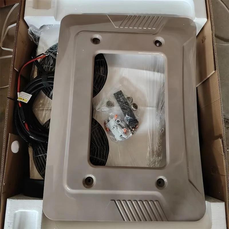 فان Rv سقف الطاقة الشمسية وقف تكييف الهواء شاحنة 12 فولت 24 فولت بطارية تعمل بالطاقة مكيف الهواء ل RV #5