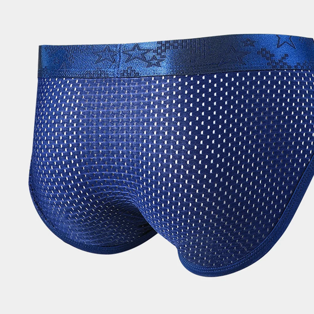Men Mesh Separation Pouch Briefs Underwear Breathe Japanese ThongsU Convex Pouch Very Hot Lingerie Hollow Panties Men's Clothing