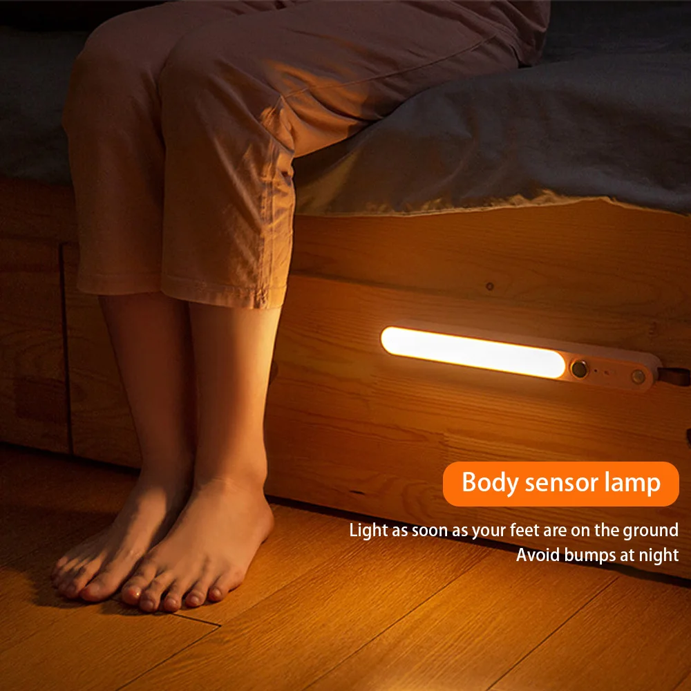 

Human body sensor light corridor aisle light rechargeable electromagnetic suction strip light bedroom bedside sleep night light