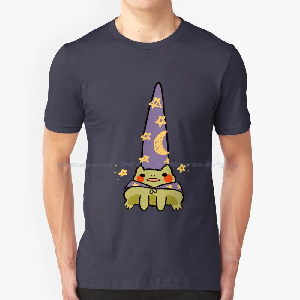 Wizard Frog T Shirt 100% Cotton Tee Froggie Toad Cute Wizard Frog Frog Wizard Dumpy Tree Frog Cute Frog Magic Frog Witch Green