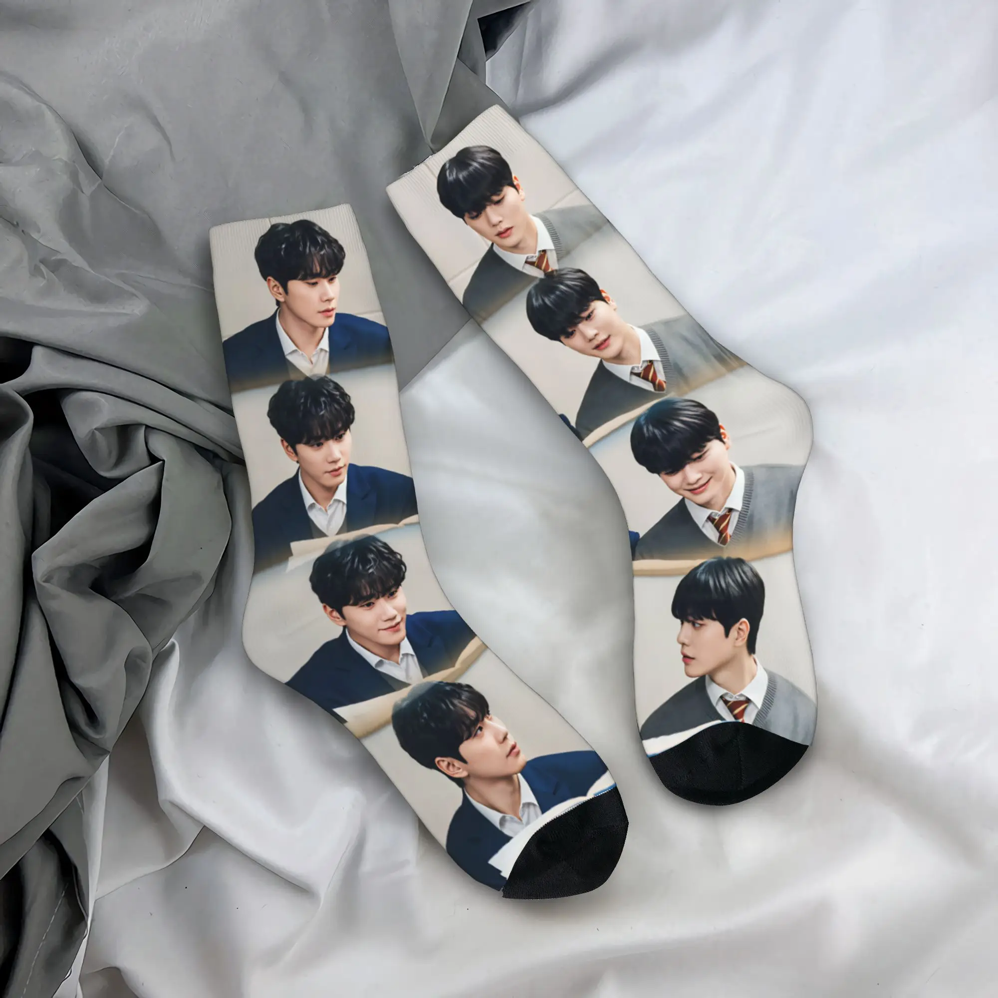 Kdrama Four Hands Two Sonatas Socks Winter  Stockings Modern Unisex Men Breathable Socks Pattern Outdoor Anti Slip Socks