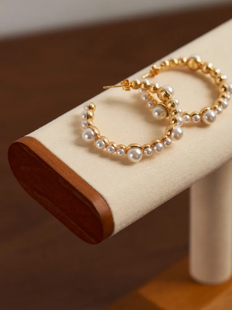 Oirlv Retro Wooden T-Bar Watch Display Stand Jewelry Organizer Holder for Watch Bracelet Countertop Table Top Jewelry Tower