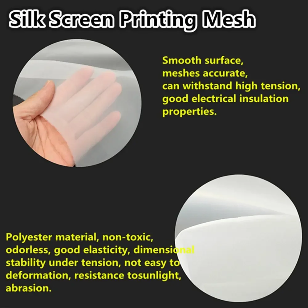 1 Meter Polyester Silk Screen Printing Mesh 127cm Width 32T/39T/47T/53T/62T/72T/80T Silkscreen Printing Mesh 80-200M