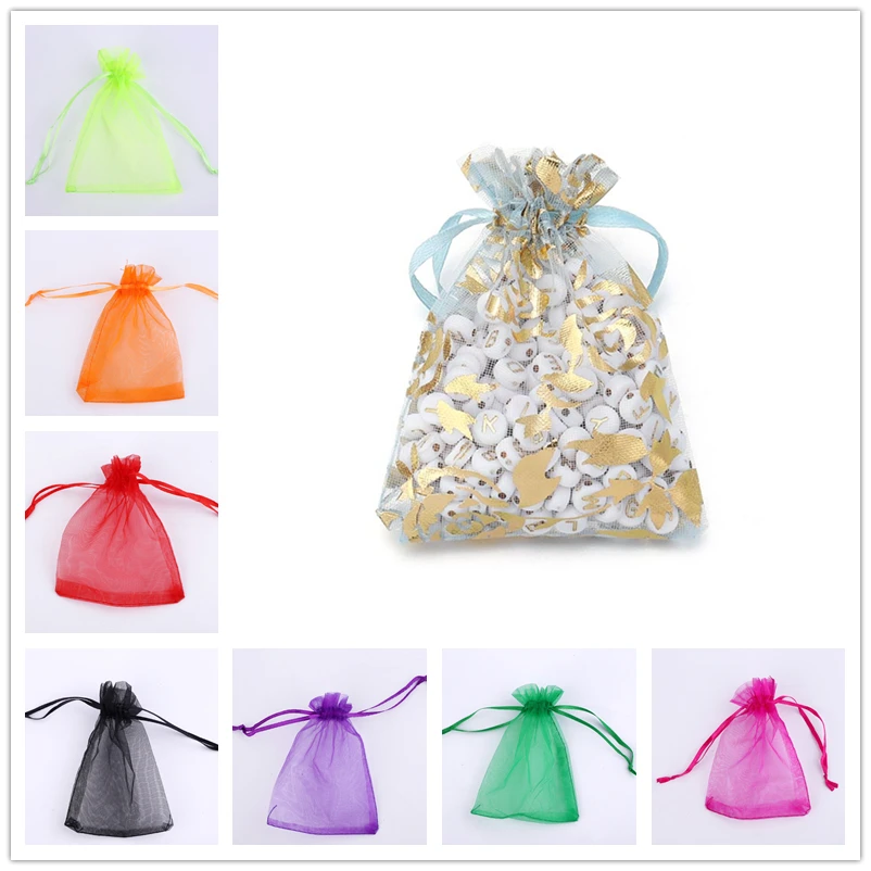 25pcs Drawstring Organza Bags for Jewelry 7*9cm 9*12cm Gift Bags Wedding Packaging birthday bag dropshipping suppliers