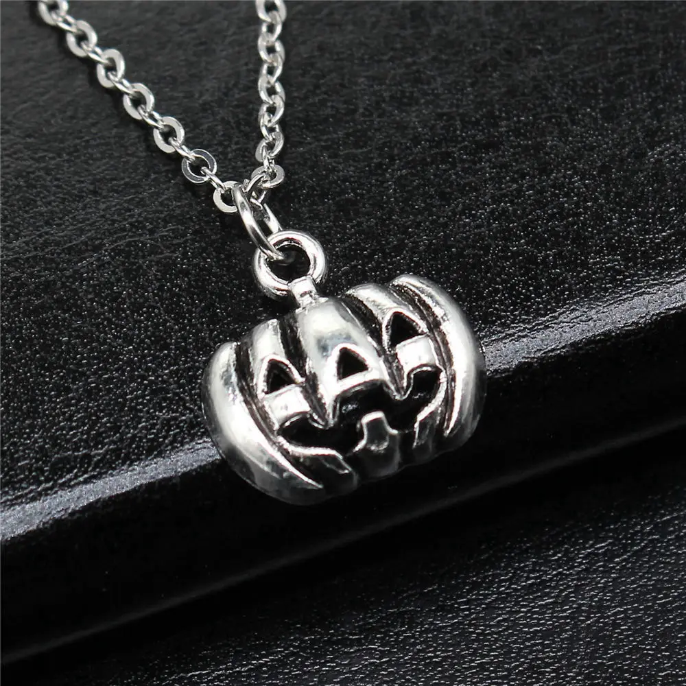 1pcs Halloween Pumpkin Necklace Men Ornaments Jewellery Making Supplies Items Chain Length 40+5cm