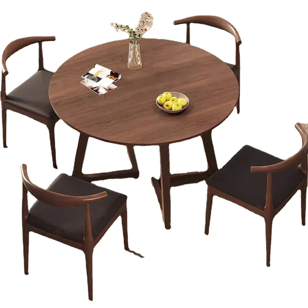 

Small Modern Dining Table Space Saving Round Set 4 Chairs Dining Table Center Restaurant Muebles De Cocina Kitchen Furniture