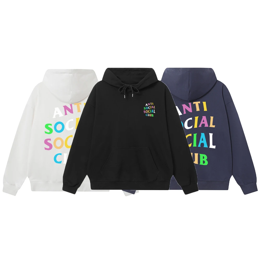 

Мужская свободная толстовка с капюшоном, с принтом радужных букв, повседневная, из смесового хлопка и полиэстера, осенне-зимняя, молодежная, базовая, модная