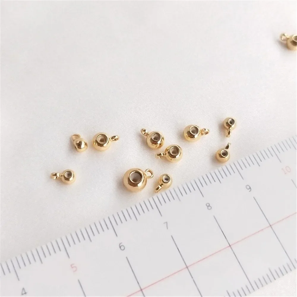 

1pcs 14K Gold ribbon hanging silica gel plug adjusting bead chain positioning bead bracelet abacus bead diy accessories