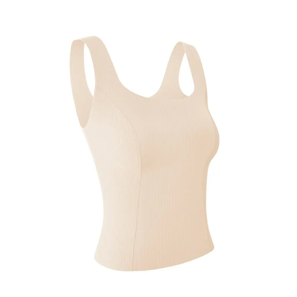 

Women's Slim-fit One-piece Base Underwear Camisole with Chest Pad Wide Shoulder Summer Non-marking Inner And Outer Wear Top