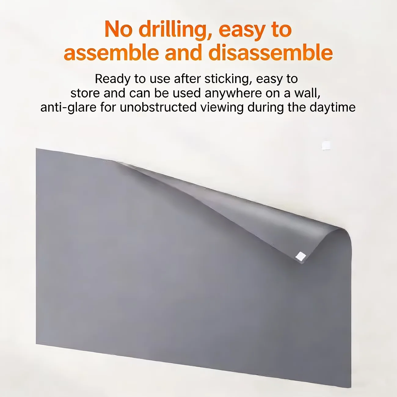 Projector Screen 100 Inch - Schermo per proiettore antiriflesso autoadesivo, senza