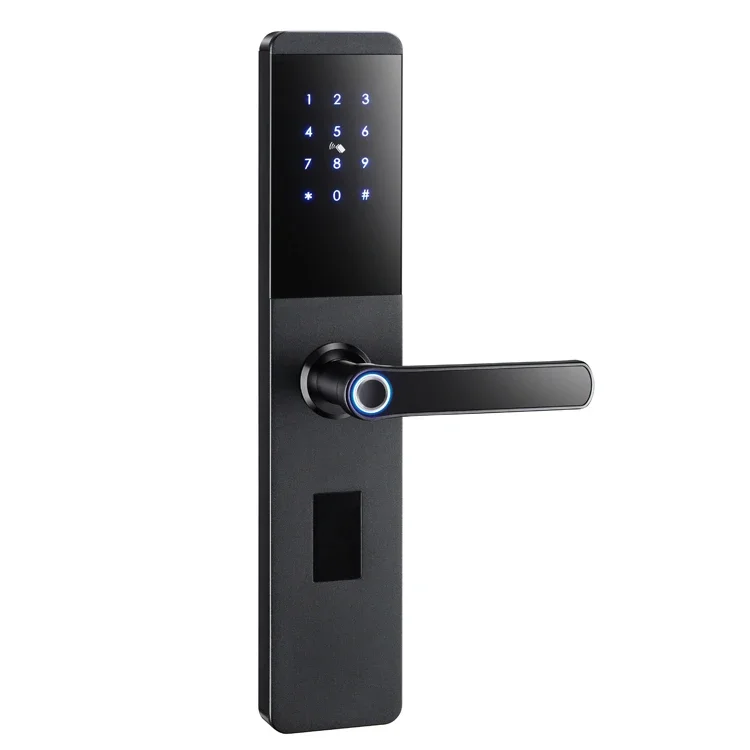 Entrada sin llave, contraseña de huella dactilar, tarjeta RFID, cerradura de llave, aplicación Digital, cerradura electrónica inteligente para puerta de casa con TTLock