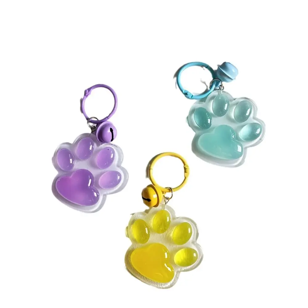 Clé à griffe de chat Shoous phosphorescente créative, style coréen, bonbons, document, pendentif de sac en résine, griffe de chat, cloche, porte-clés, cadeau