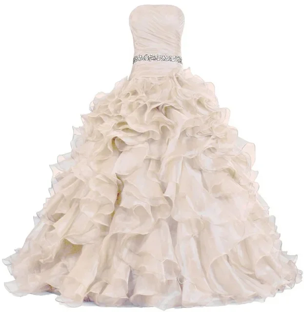 Elegante Ruches 2024 Quinceane Voor 15 Jaar Strapless Vintage Stijl Feestjurk Organza Baljurk Quinceanera Jurk