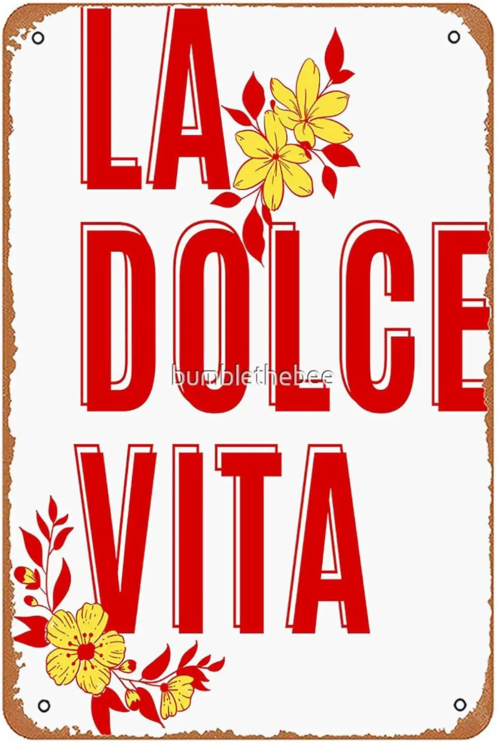 La dolce vita Metal Signs Vintage Bar Garage Man Cave Wall Art Restaurant Farm Gift 8x12inch