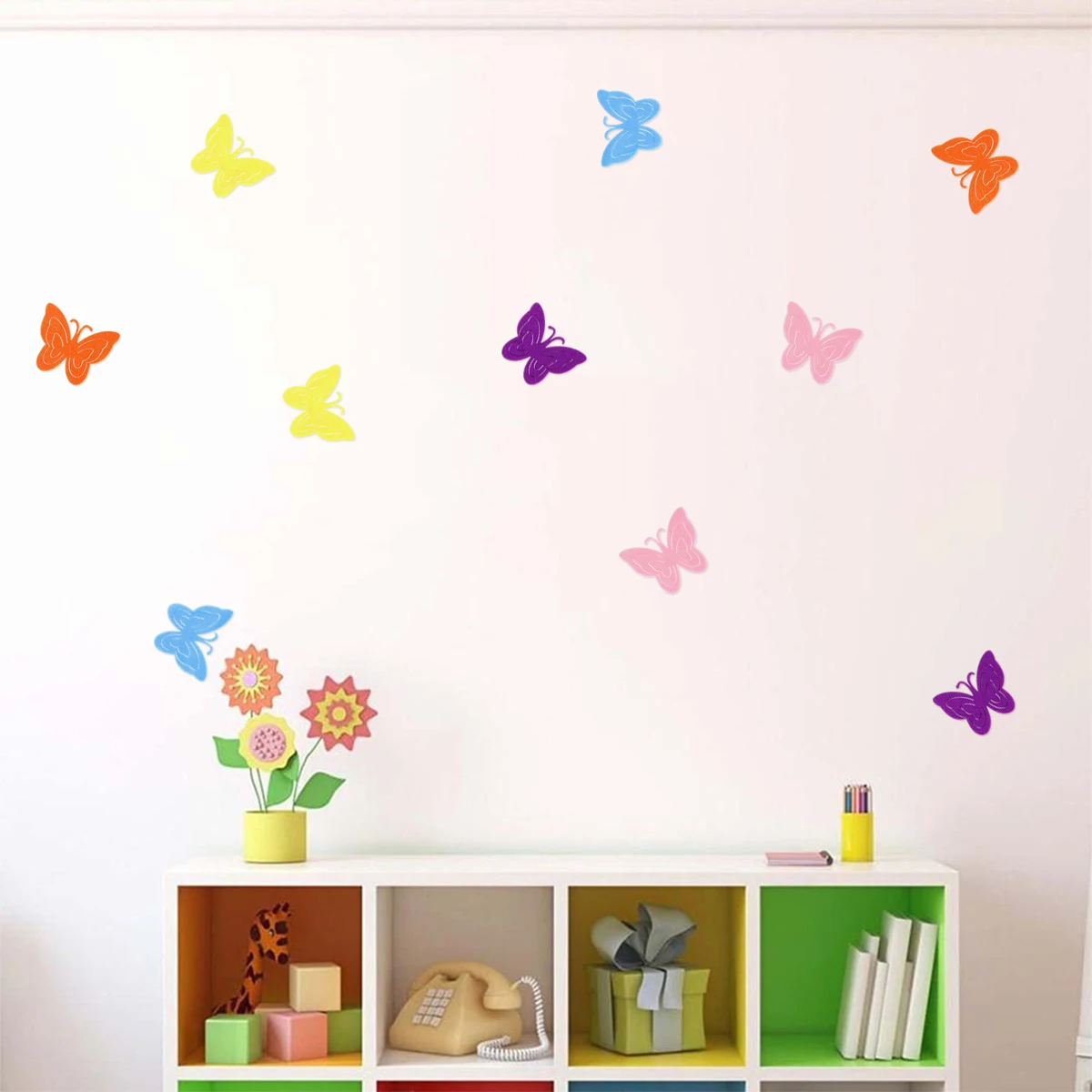 

30 Pcs DIY Crafts Supplies Decor Felt Butterfly Decoration Primary School Applique