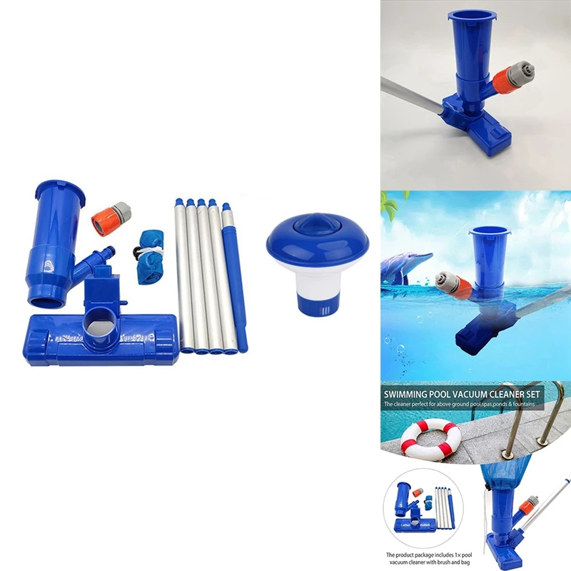 

ABHG Swimming Pool Vacuum Cleaner Cleaning Tool Kit Pond Fountain Brush Portable Swimming Vacuum Brush