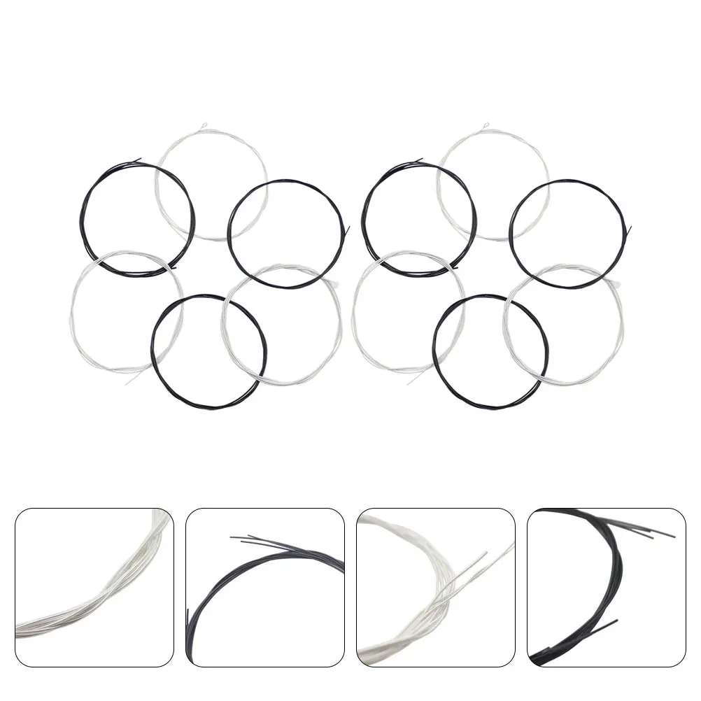 

2 set 2 Sets Guitar Strings Silver Plated Copper Alloy Durable Nylon Easy Replacement Sweet Sound Guitar Parts Accessories