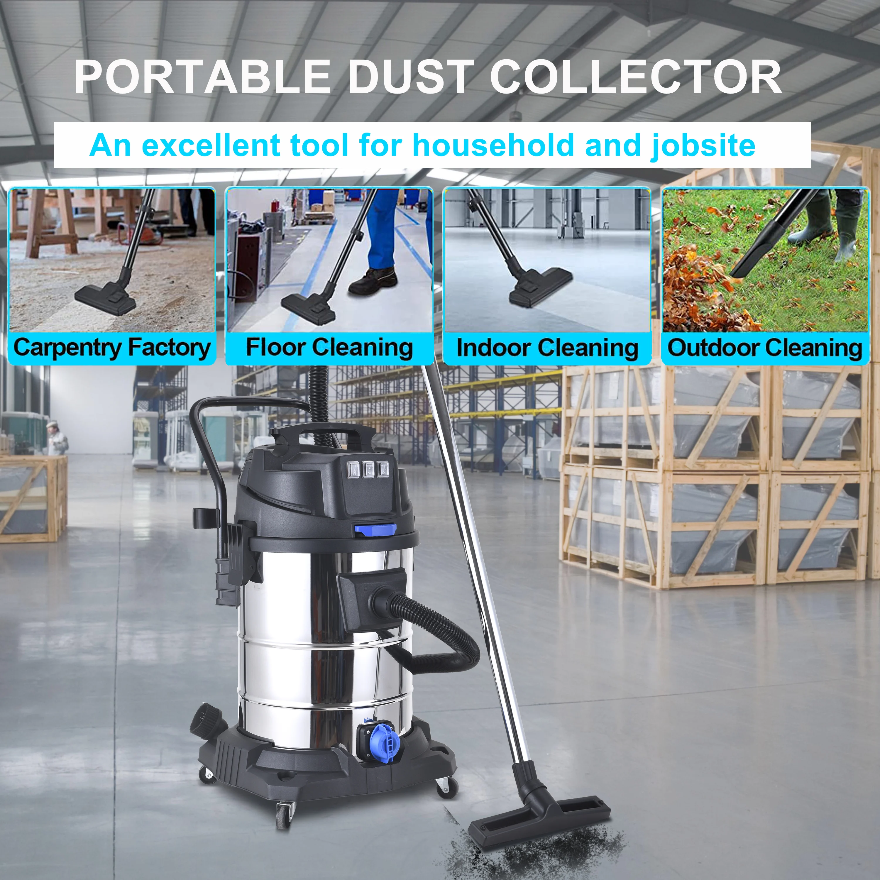 

3000W Power High Capacity Industrial Vacuum Cleaner 70L for Gutter Cleaning Electric New Condition for Home Use