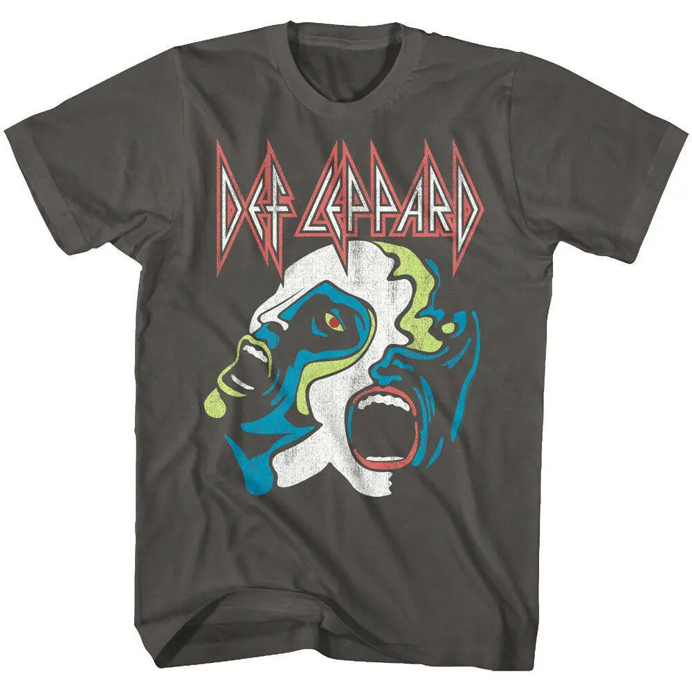 Def Leppard Rock Punk Men's T-shirt with Leopard Pattern Printed Directly on The Fabric From The 1980s