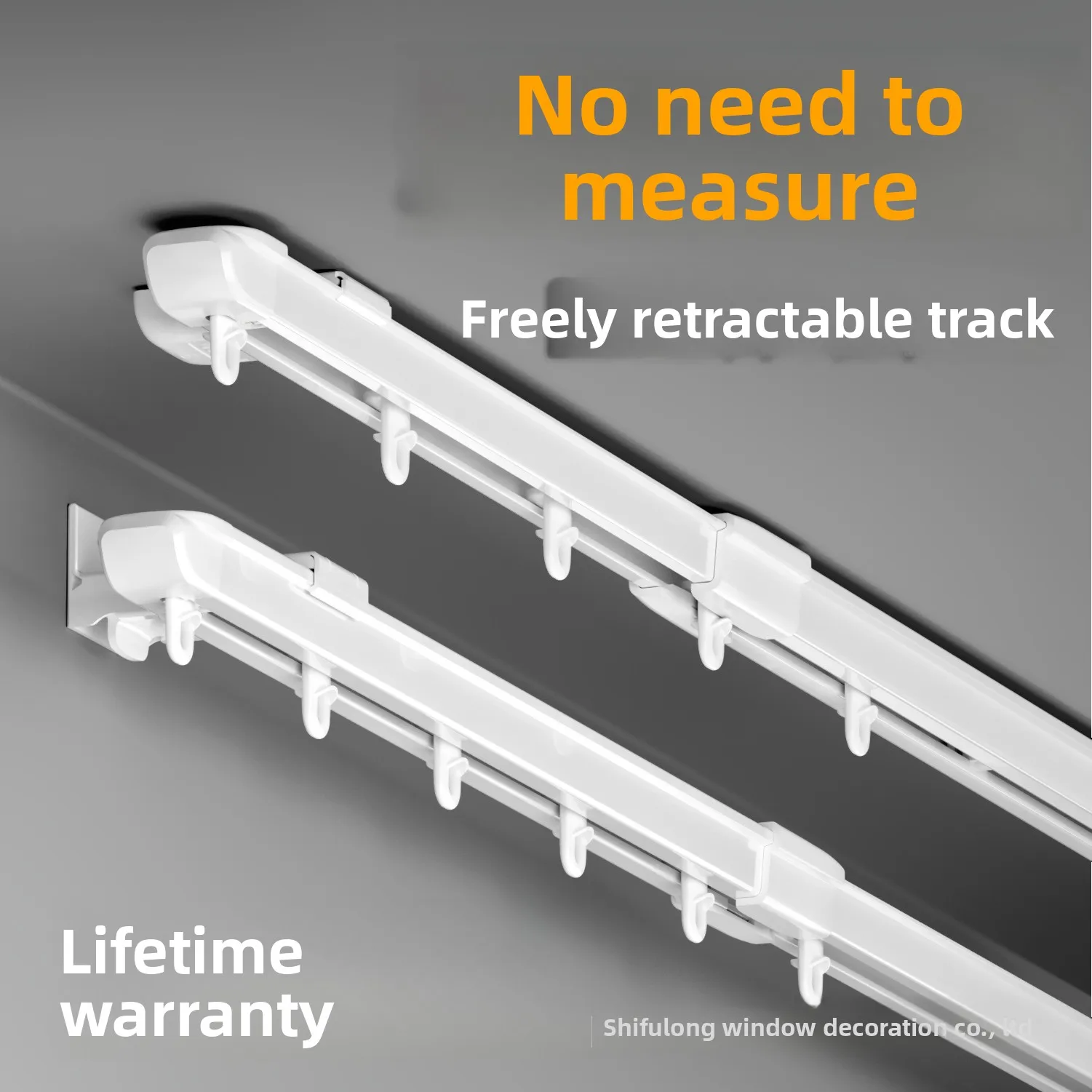 Adjustable Aluminum Curtain Track Rail Quiet Hanging Hook System Ceiling Or Side Mount Options To M White Single Apartment