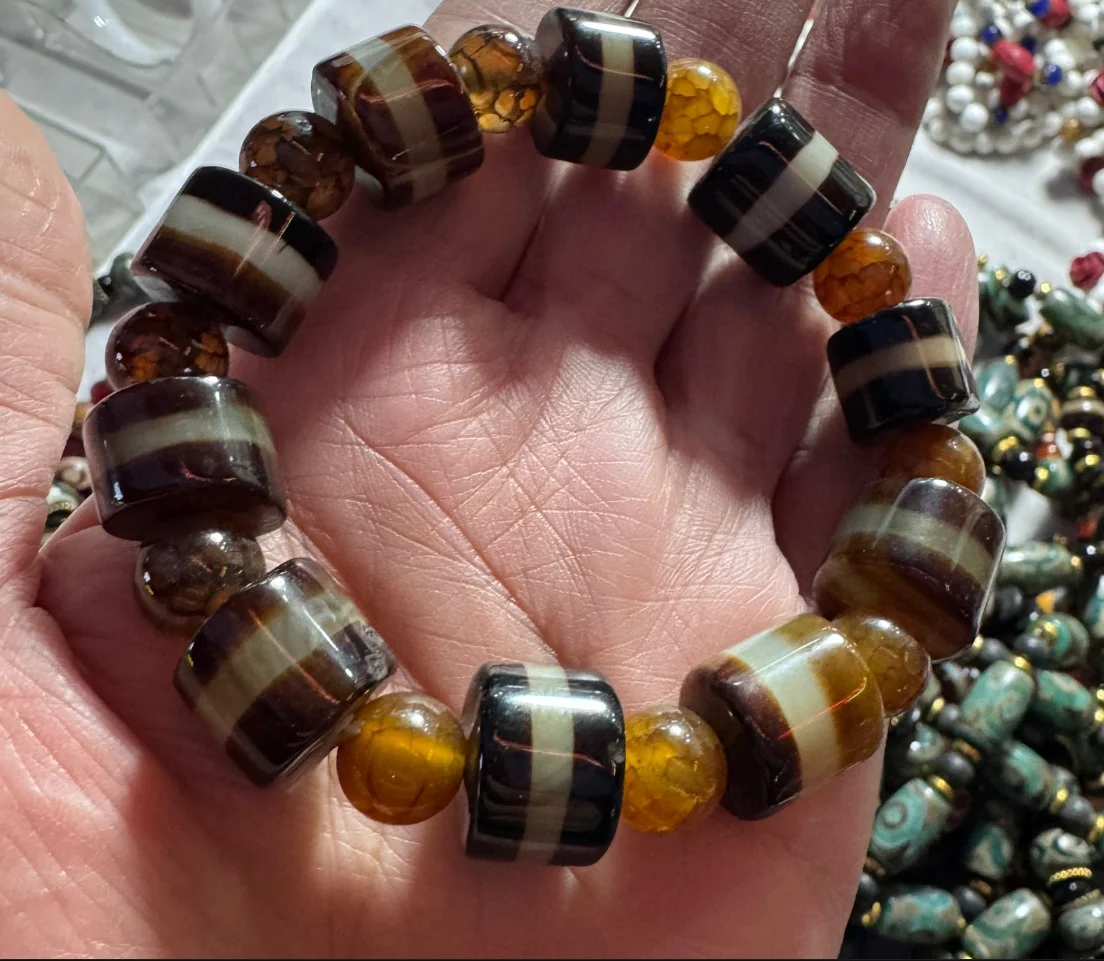 التبت الطبيعي سوار وينوان ملفوف بالحرير ، ثلاثة عيون ، عقيق ، صيدلي لاوتيانتشو في الخط الأول #6