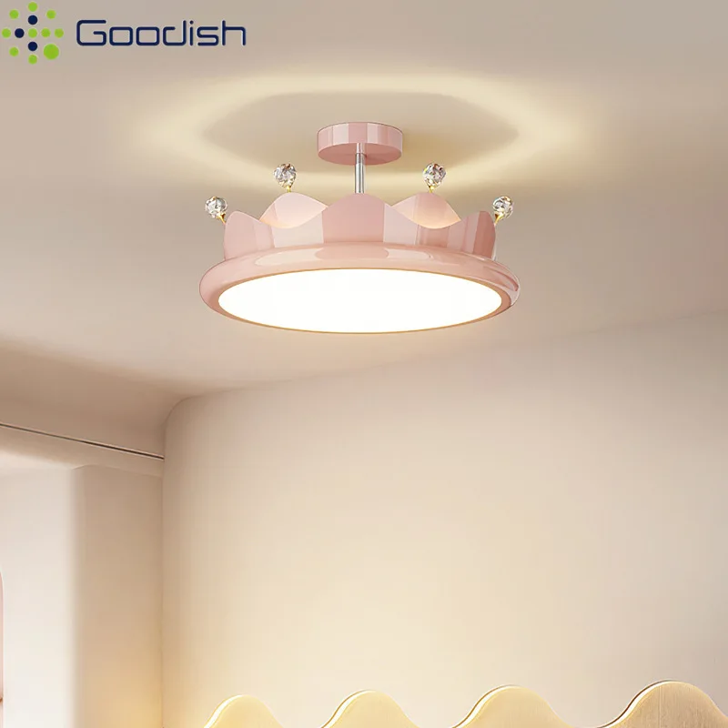 Lustre romantique couronne rose princesse lampes suspendues modernes Art décoration de la maison lampes suspendues pour chambre d'enfant chambre de fille