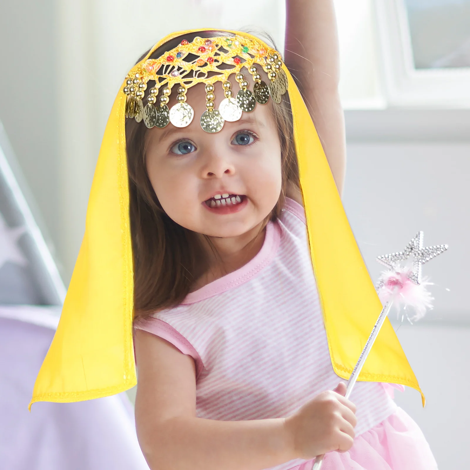 

Dance Headdress With Tassels And Sparkling Sequins Belly Dancer Head Chain Costume Jewelry For Performance Festival Look