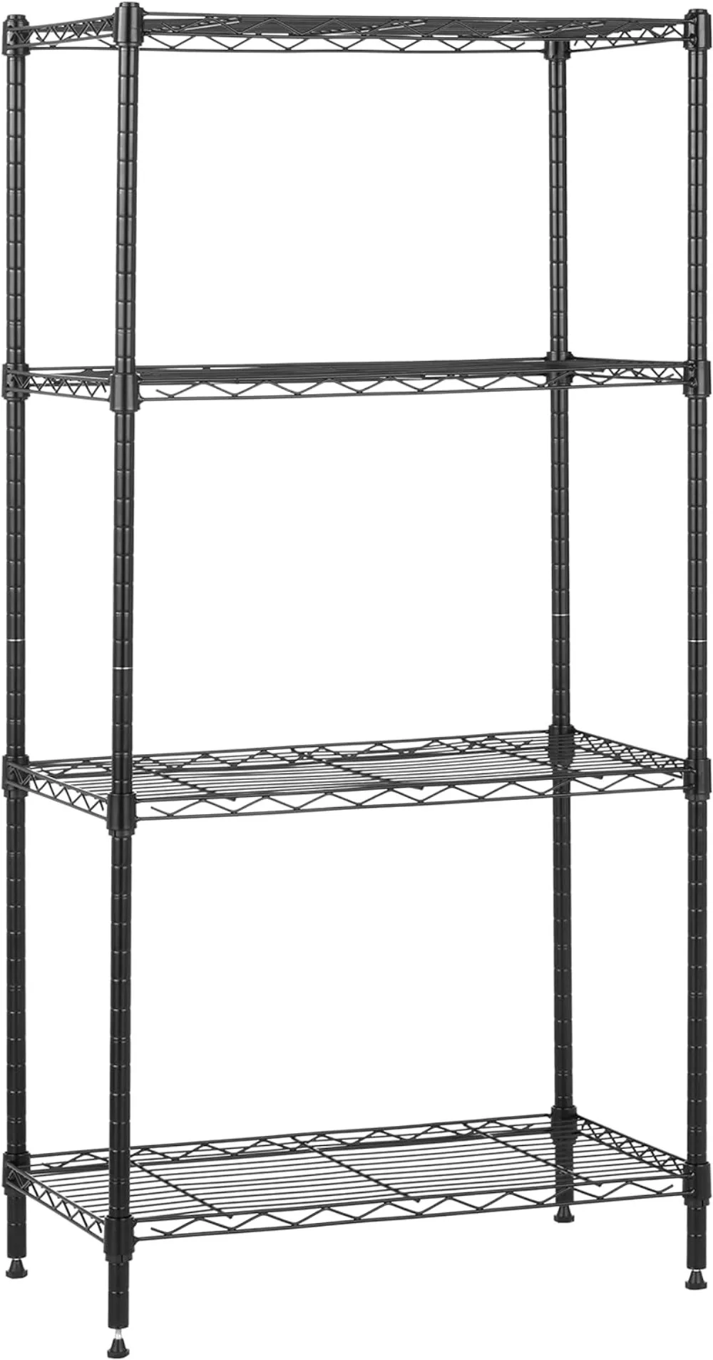 

Basics 4-Shelf Narrow Adjustable Storage Shelving Unit, 200 Pound Loading Capacity per Shelf, Steel Organizer Wire Rack,