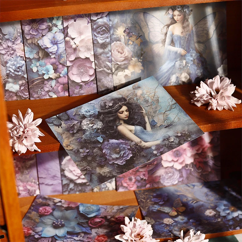 Imagem -02 - Papel Adesivo Decorativo Cute Lovely Flower Language Series Illusion Flower Retro Memo Pad Pcs por Lote