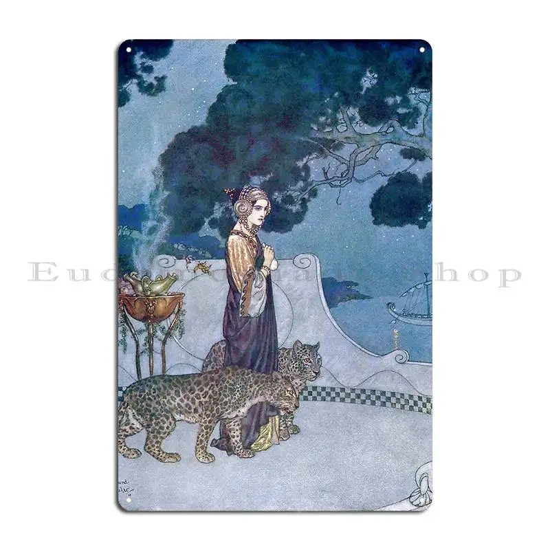 Circe The Enchantress Edmund Dulac Metal Sign Wall Pub Designs Wall Cave Garage Wall Decor Tin Sign Poster