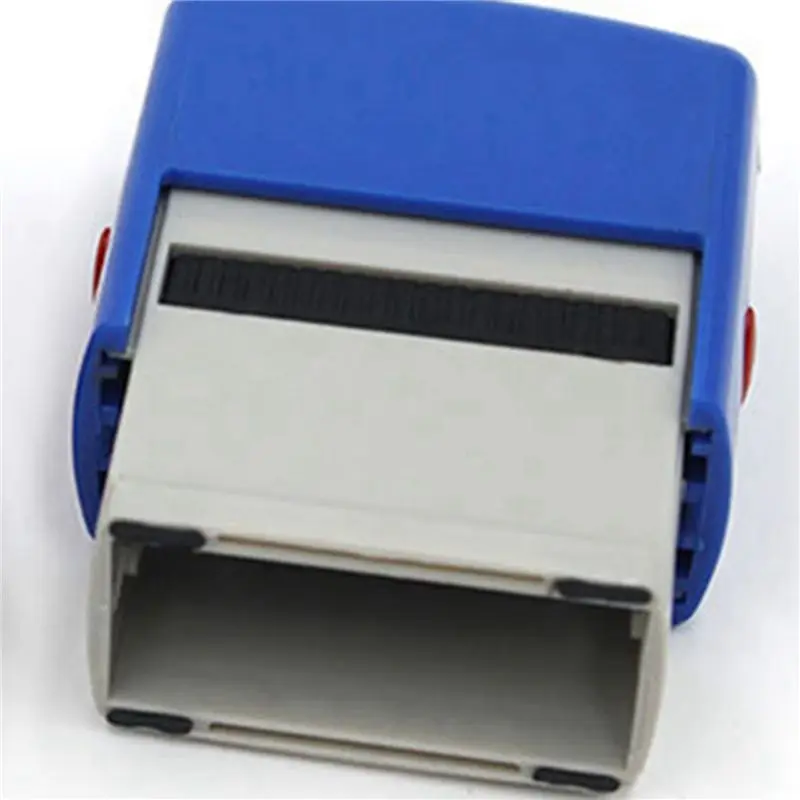 AT21-5X Self Inking Stamp Set Custom Personalised Business Name Number Address Printing Rubber Stamp With Tweezers Kit Blue