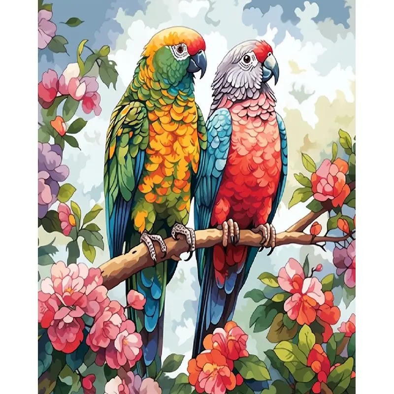 

GATYZTORY Parrot Picture By Numbers For Adults Drawing Set By Number Handpainted Oil Painting On Canvas Decoration Home Artwork