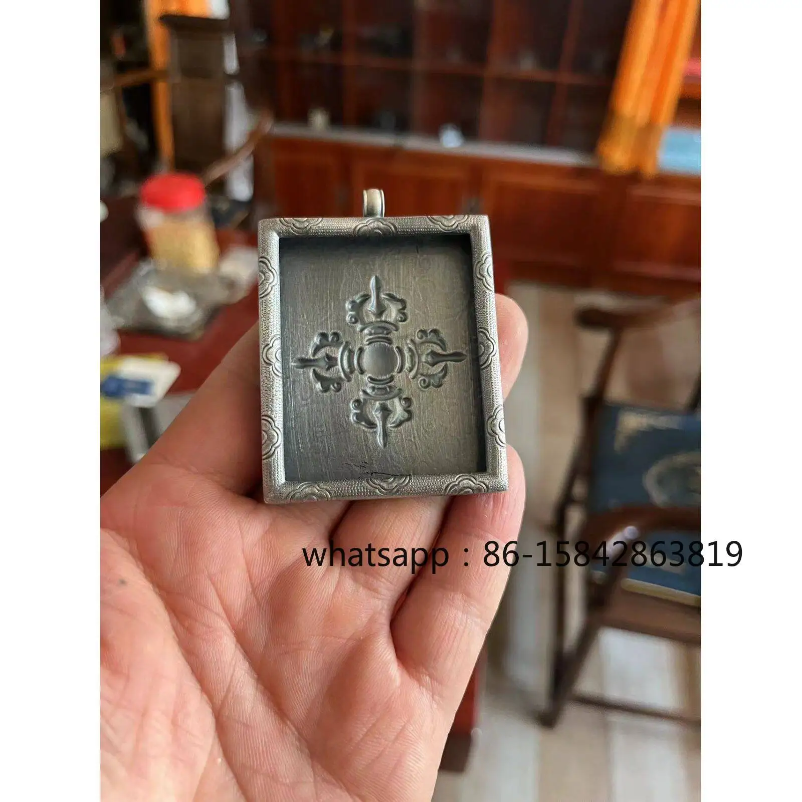 Handmade Thangka, Gawu Box, Cross Vajra Pestle, Old Style, Ethnic Style Carved Pendant, Accessories, Retro
