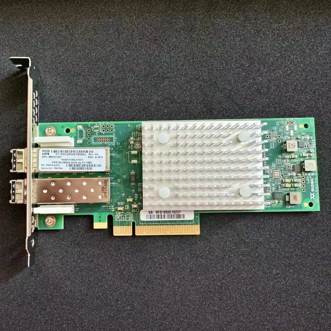 عرض ساخن لعام 2025 بطاقة HPE P9M76A بمنفذ مزدوج 32 جيجا بايت من الألياف قناة HBA 868141-001 SN1600Q QLE2742
