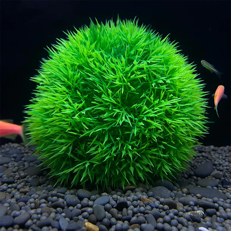 Aquatic Plastic Plants Aquarium Grass Ball, Fish Tank Ornament, Chlorella Prospects for Decor, Artificial Aquatic Plants