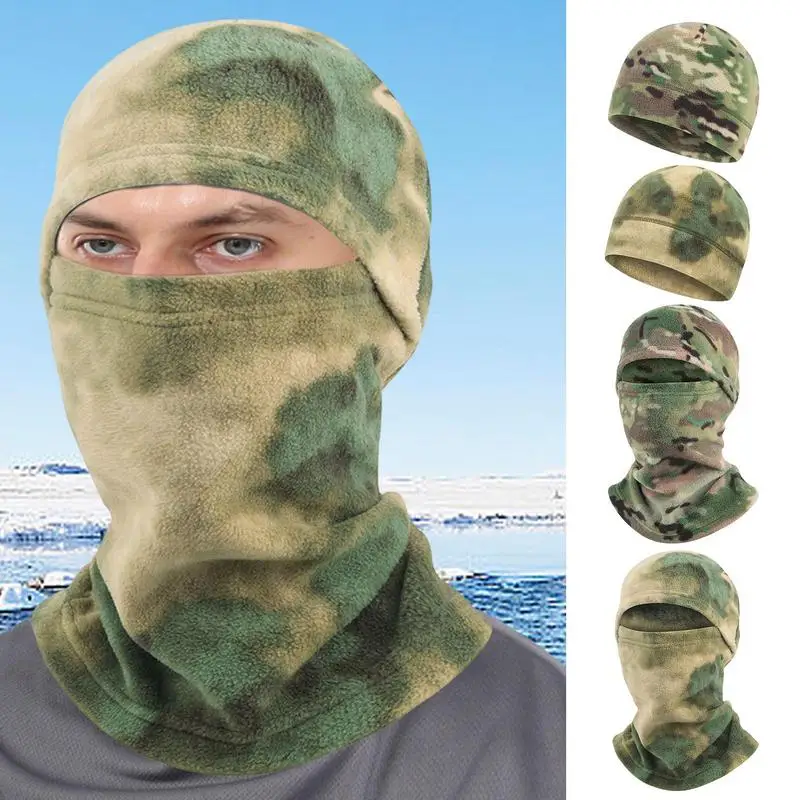 Fleece Tactical Camouflage Balaclava Full Face Mask Winter Warm Windproof Cycling Hiking Skiing Scarf Hat Bandana Neck