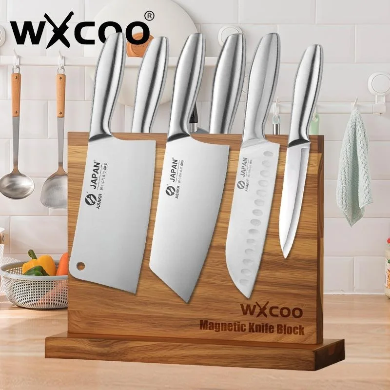 WXCOO Kitchen Knives 1-7pcs Chef Chopping Knife Block Professional Slicing Boning for Fruit Stainless Steel Meat Cleaver Knife