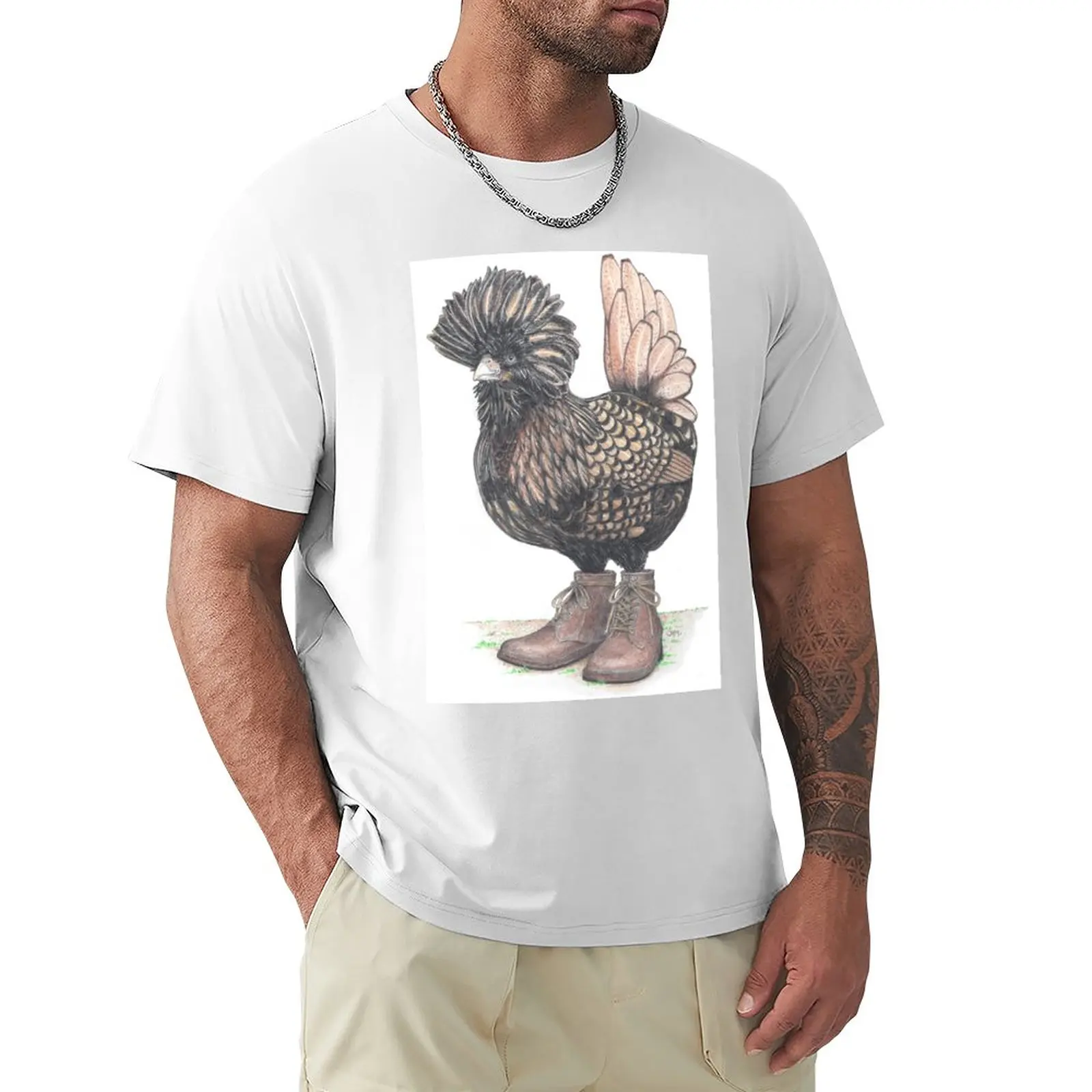 

Polish chicken in farm boots T-Shirt animal prinfor boys Blouse mens graphic t-shirts funny