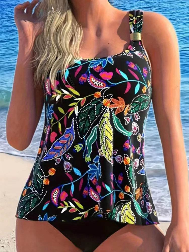 Plus Size Two-Piece Swimsuit for Women, Conservative Swimwear, Wholesale In Stock, Tankini Beach Swimsuit