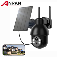 ANRAN 3MP Outdoor Surveillance Camera Alexa-Compatible 2.4G Wireless WiFi Solar Battery Camera Spotlight PIR Motion Detect