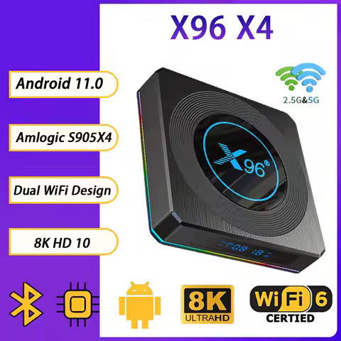 X96 X4 Smart TV BOX 4GB 32G 64GB 8K 5G Dual Wifi BT4.X 1000M Video Media Player Amlogic S905X4 X4 Android 11Set Top Box