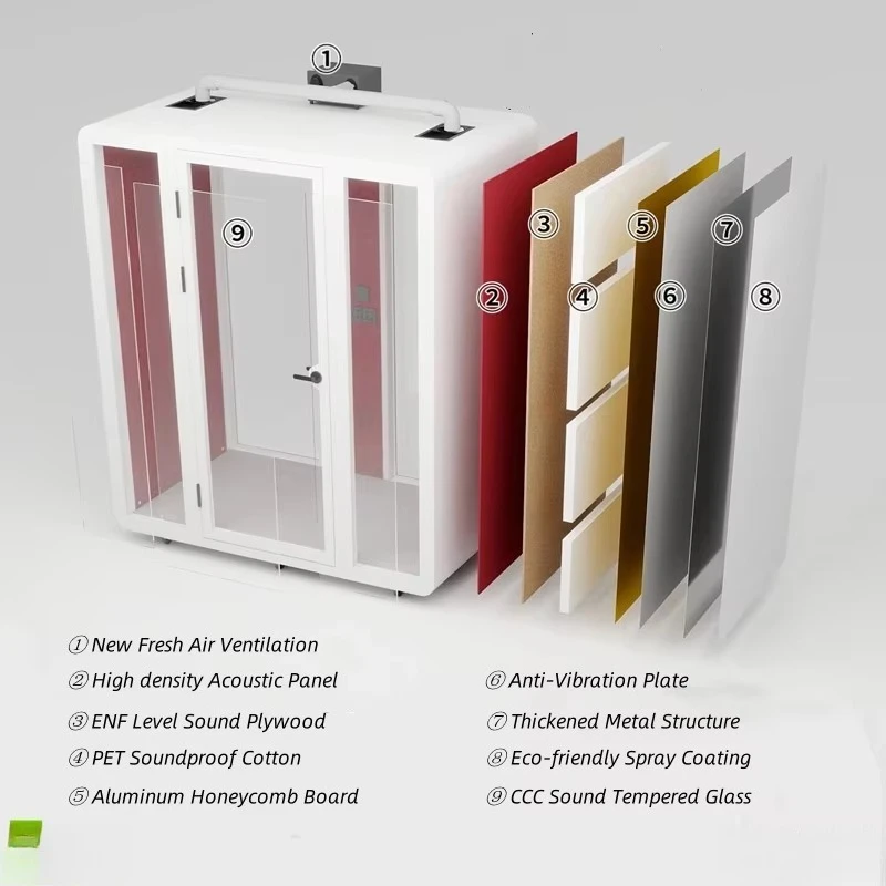 High quality high density sound insulation cabin, thick sound insulation board, modular design, suitable for office home