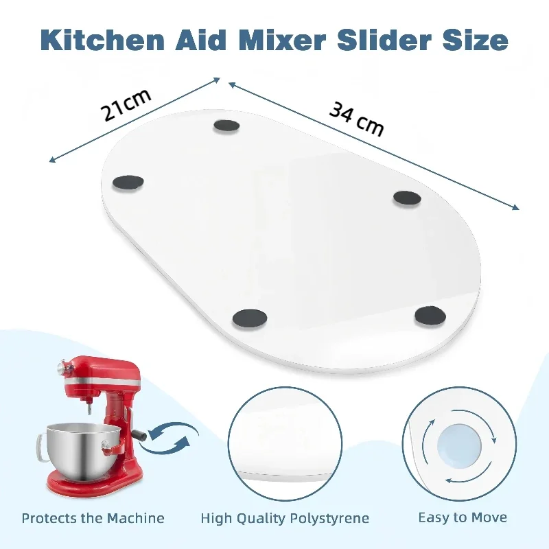 

For KitchenAid's acrylic mixer slider, 5-6QT angled vertical mixer, kitchen appliance moving pad, mixer moving tray